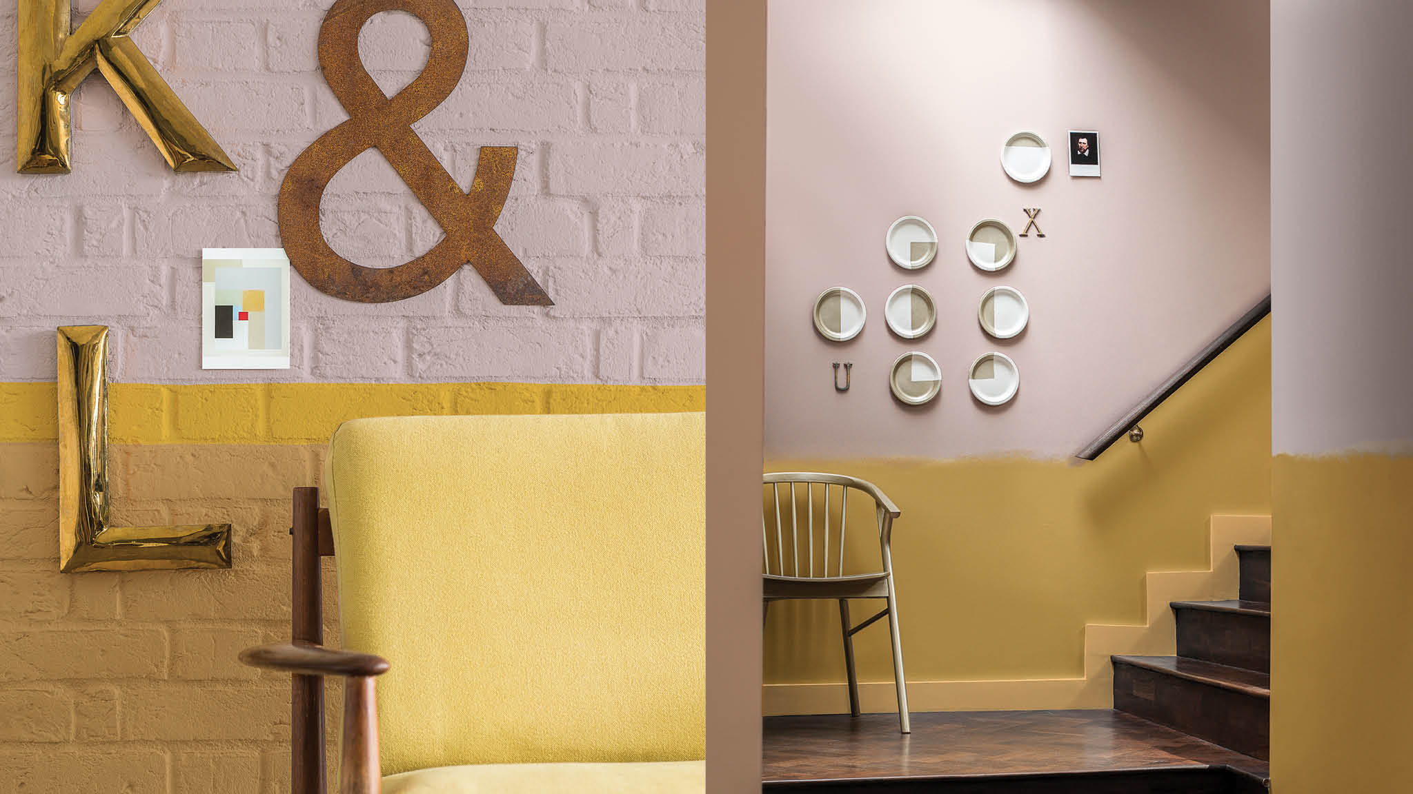 Pink and gold make a great combination The soft, luminous quality of the lilac shade here brings out the ochre tones in the gold, for a modern look that glows with vitality.