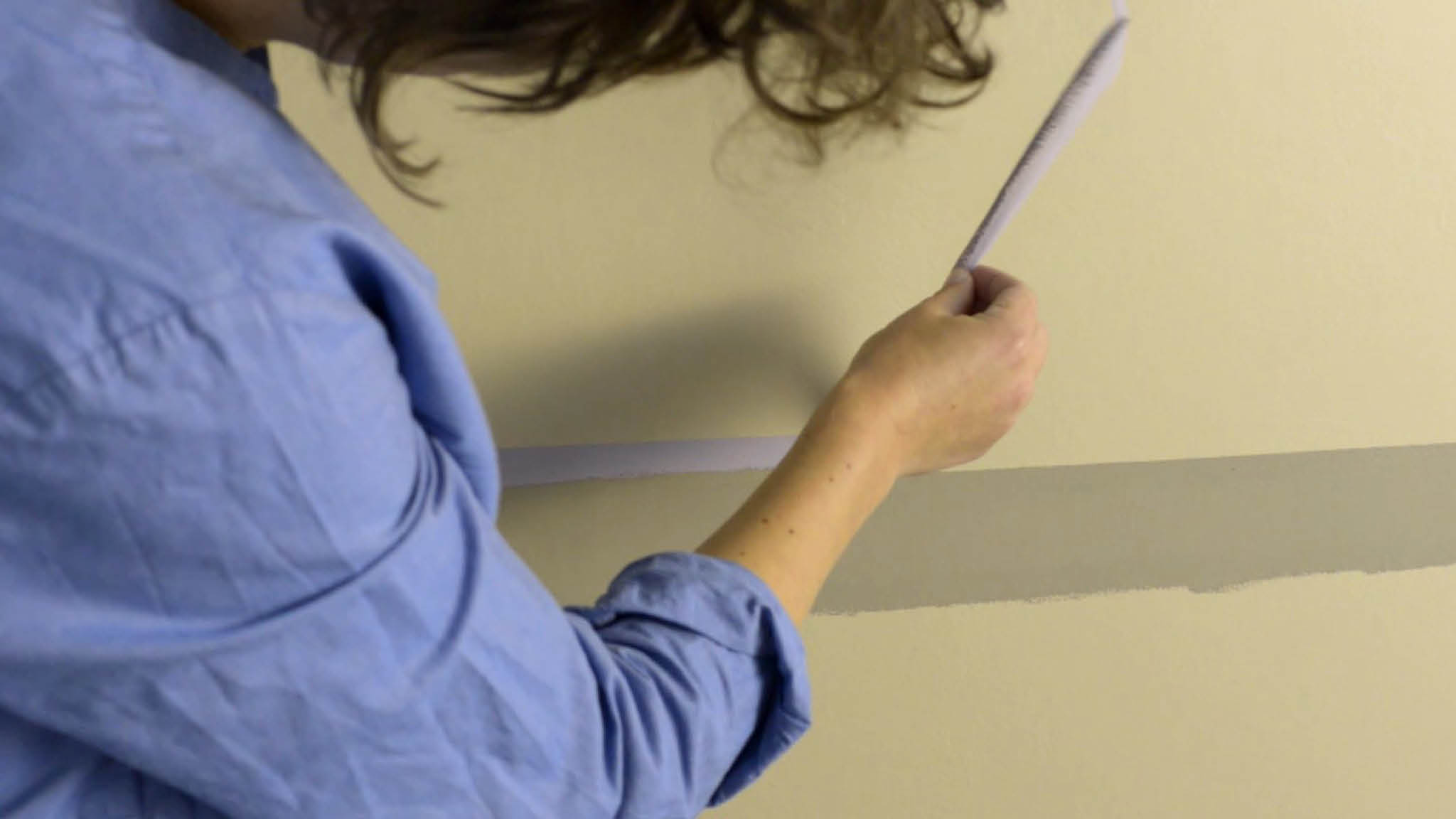 Remove protective tape after painting When your paint is almost dry, carefully peel off your masking tape.